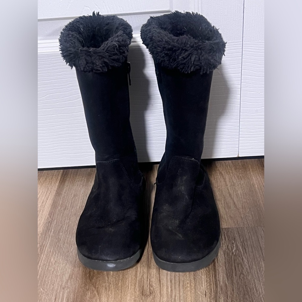 Kids Cat & Jack Black Faux-Fur Mid-Calf Winter Boots